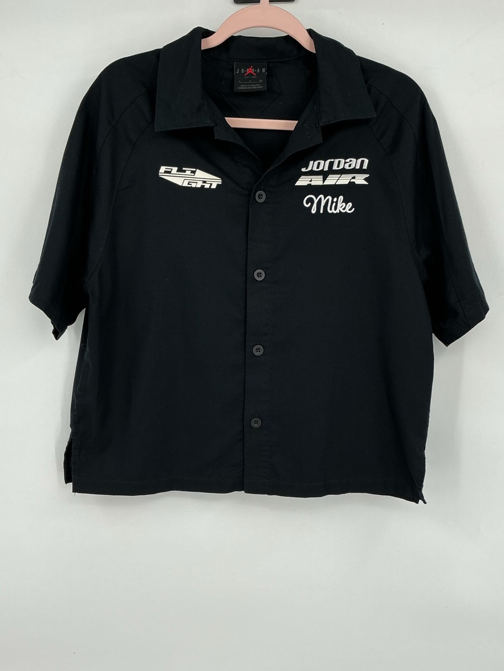 Nike Air Jordan Black Short-Sleeve Button Shirt